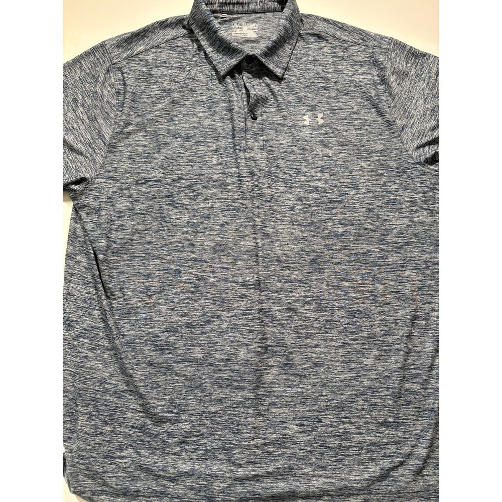 Under‎ Armour HeatGear Polo Shirt Men's XL Gray  Loose Fit Golf